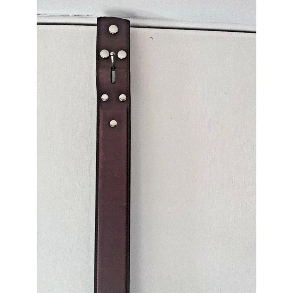Nocona Leather Brown Western Belt Womens Sz 34 NO BUCKLE Cowgirl Snaps Removable
